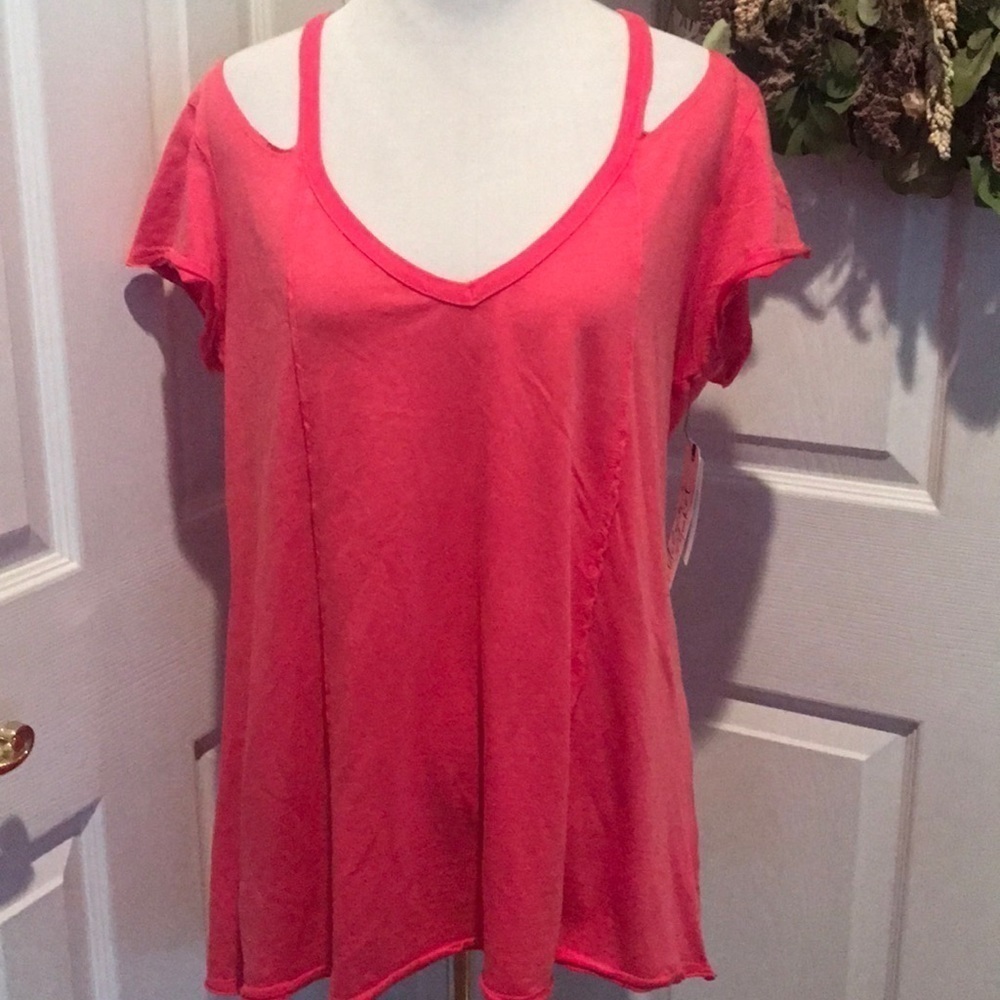 Melrose and Market dark peach cut shoulder top